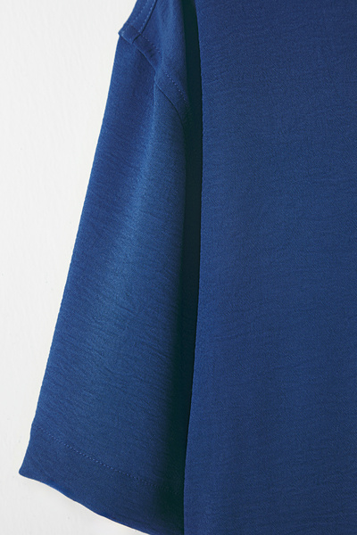 Trendyol Collection Indigo Oversize Fit nyári rövid ujjú vászon ing TMNSS24GO00019