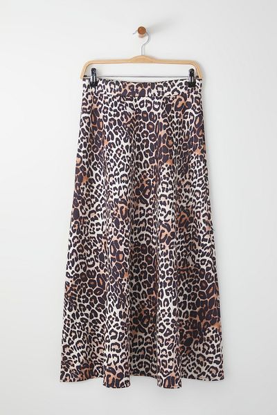 Edit by Trendyol Langer Rock mit Leopardenmuster aus Scuba-Stoff – TEDAW25EE00008