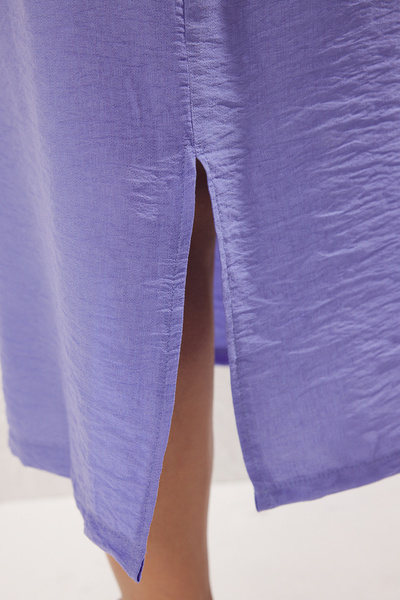 Trendyol Curve Purple Shally Woven Plus Size Dress