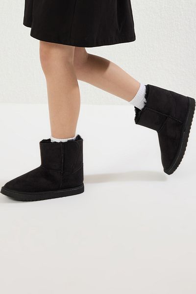 TRENDYOL SHOES Black Flat Sole Little Girl Kids Boots Takaw25Bo00066
