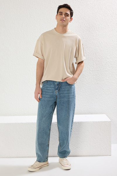 Trendyol Collection Βαμβακερό μπλουζάκι με υφή μεγάλου μεγέθους - TMNSS25TS00058