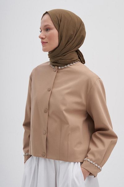 carell Organic Crinkle Shawl Walnut