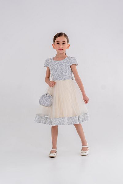 Eray Kids Φούστα με τσάντα Ζακάρ Φιόγκος στην πλάτη Λεπτομερές βραδινό φόρεμα για κορίτσια