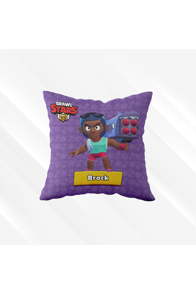 Viadela Brock Brawl Stars Sevenlere Özel - Hediyelik Dekoratif Yastık Kılıfı
