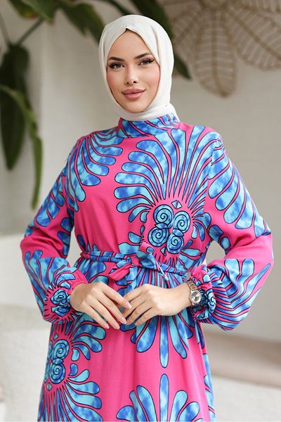 Bestenur Φόρεμα Zelay Woven Viscose 1316 - Φούξια