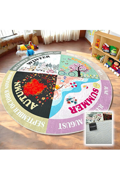 Chandler Home Seasons and Months Dijital Çocuk Halısı – Anaokulu, Kreş ve Oyu...