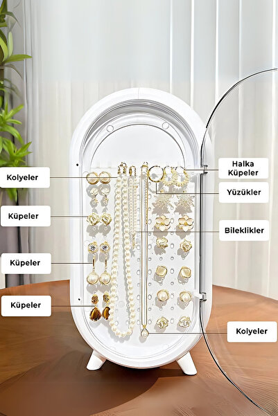 teknotrust Beyaz Çok Fonksiyonlu Makyaj ve Takı Organizeri, Pratik ve Şık Düzenleyici