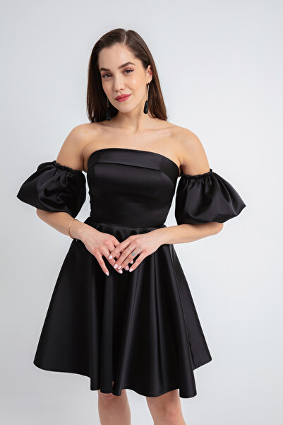 Lafaba Γυναικείο Μίνι βραδινό φόρεμα με στράπλες λαιμόκοψη σατέν