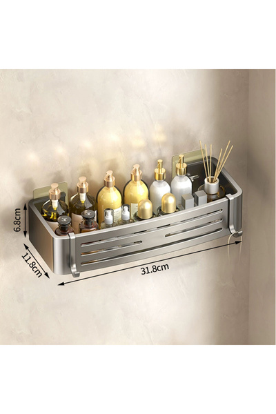 Choice Grey single Aluminum Bathroom Shelves Wall Towel Rack Mounted Shower C...
