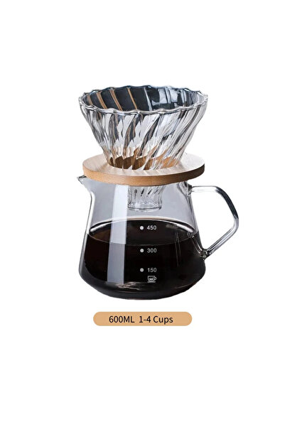Choice 600ml set Pour Over Coffee Maker Set Glass Carafe Coffee with Glass Coffee Filter Drip Coffee Maker
