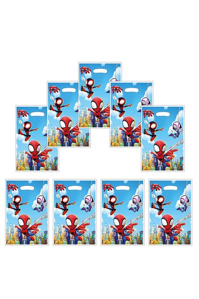 Miniso 10pcs 25x16.5cm xiaozhizhu Spidey And His Amazing Friends Party Favor Gift Bags Spiderman Candy Bag