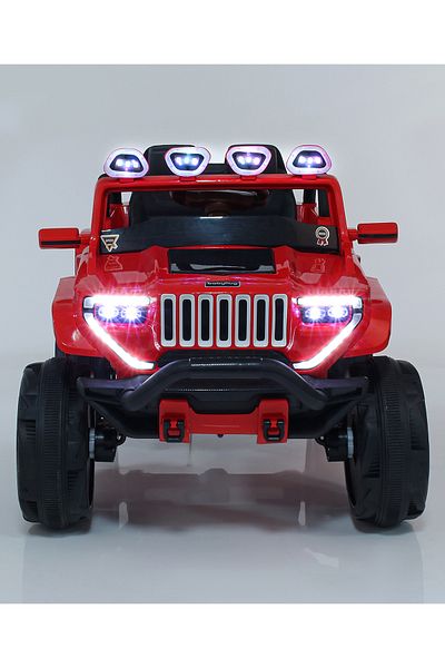 Babyhug سيارة Bugatti Jeep ذات المقعدين تعمل بالبطارية، مع أضواء LED وصوت، باللون الأحمر (18 شهرًا إلى 3 سنوات)