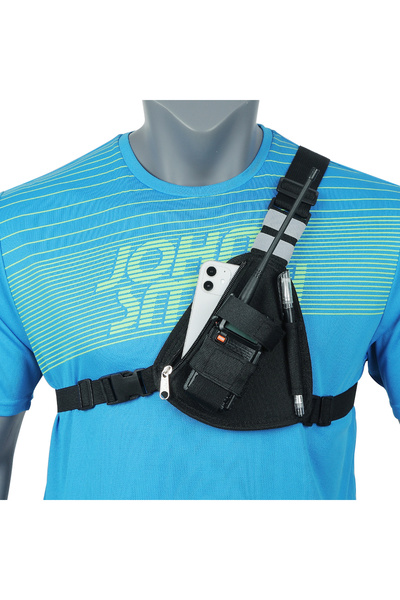 BAOFENG PT07 Black Chest Harness Shoulder Radio Holster Pack Adjustable Pouch...