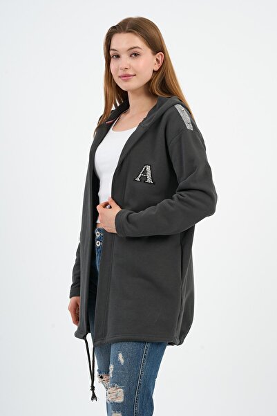 ALEXANDERGARDI Hooded Shoulder Detailed Long Cardigan