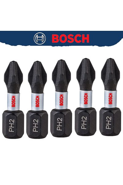 Bosch Ph2 25mm 5pcs Original Impact Control Screwdriver Bit Ph1/ph2/ph3/pz2/pz3 S2 Modified Steel Hi