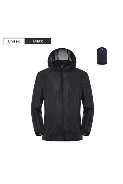 Choice معطف مطر للتخييم للجنسين باللون الأسود، جاكيت واقي من الرياح، جاكيت مق...