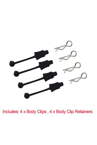 Choice 4 Pcs Rubber Body Clip Retainer Kit For Mojave Limitless Typhon Kraton 1/7 1/8 Rc Car Parts (all Sca