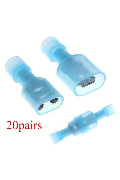 Choice 20pairs 20 Pairs Spade Crimp Connectors Nylon Fully Insulated Electrical Wire Cable Crimp Terminals