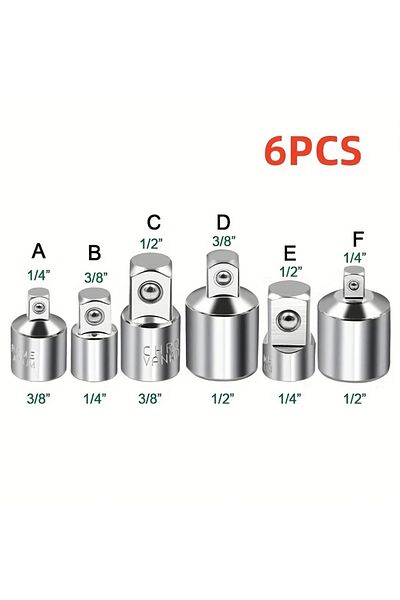 LIXIU Y8-6pcs 6pcs Ratchet Wrench Socket Converter Sleeve Head Adapter 1/2 "big Fly To 3/8" Fly To 1/4 "st
