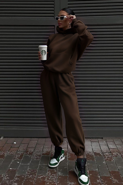 CMZ COLLECTİON Σετ Φόρμας Premium Brown Plus από Βαμβάκι