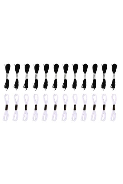 Choice 12 Black 12white Cross Stitch Embroidery Thread For Diy Homemade Craft Sewing Accessories 12 White 1