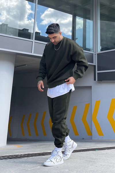 CMZ COLLECTİON Χακί Μαλακό σετ φόρμας ποδηλασίας 3 σκελών υψηλής ποιότητας