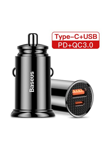 Baseus New Type C Usb 30w Usb Car Charger Quick Charge 4.0 3.0 Fcp Scp Usb Pd For Xiaomi Iphone 12 1