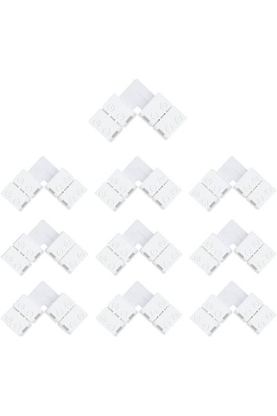 AOKIN 4 Pin L Shape 10pcs 10 Pack 4-pin Rgb Led Light Strip Connectors Adapter Terminal For 10mm(0.3
