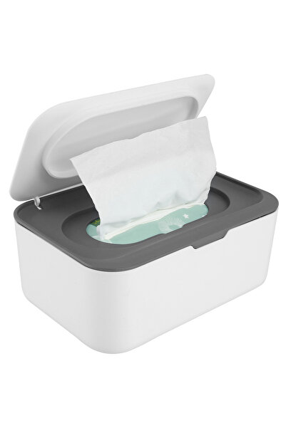 Choice صندوق مناديل مبللة رمادي فاتح، موزع ورق محمول مع غطاء، حامل صندوق تخزي...