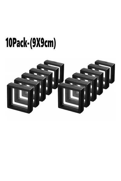 Choice 10pcs (9X9CM) 10pcs Floating Display Case, Linkstyle 3d Floating Frame Display Holder Stand, Transpa