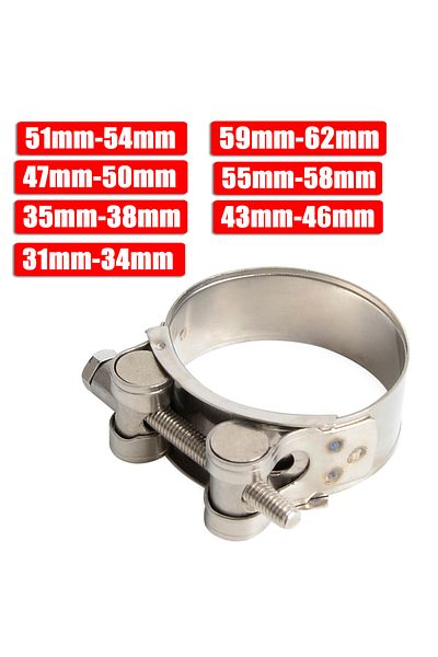 Choice 47-51mm 31mm - 62mm Motorcycle Exhaust Clamp Clip Stainless Steel Exhaust Pipe Clamps For Middle Exh