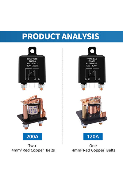 Choice 200A 48V High Current Relay Starting relay 200A 120A 100A 12V 24V Power Automotive Heavy Current Sta