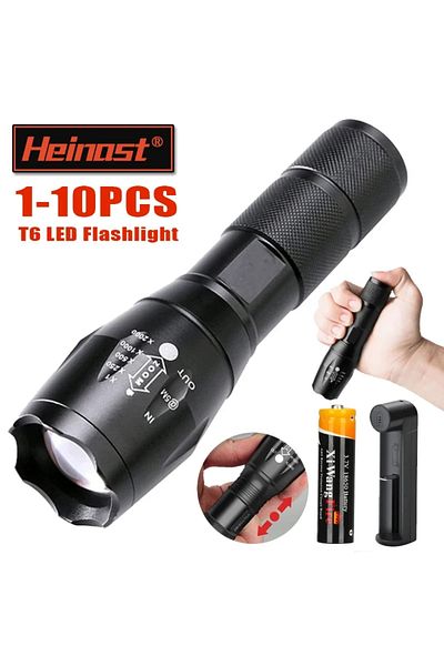 Choice High Power T6 LED Flashlights Camping Torch 5 Light Modes Zoom Light Aluminum Alloys Waterproof M...