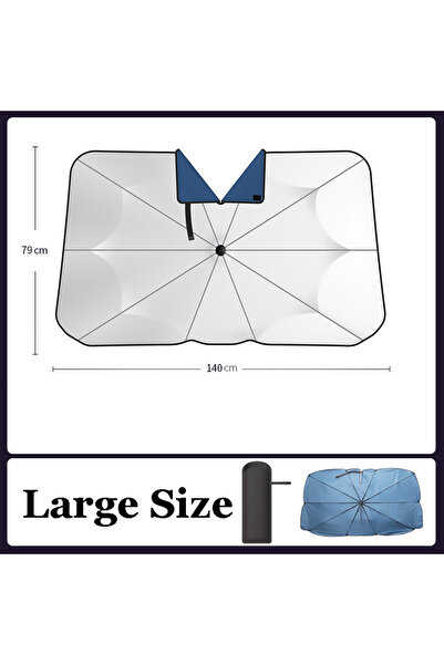 Choice مظلة كبيرة الحجم للزجاج الأمامي للسيارة مع مقبض قابل للانحناء يدور 360...