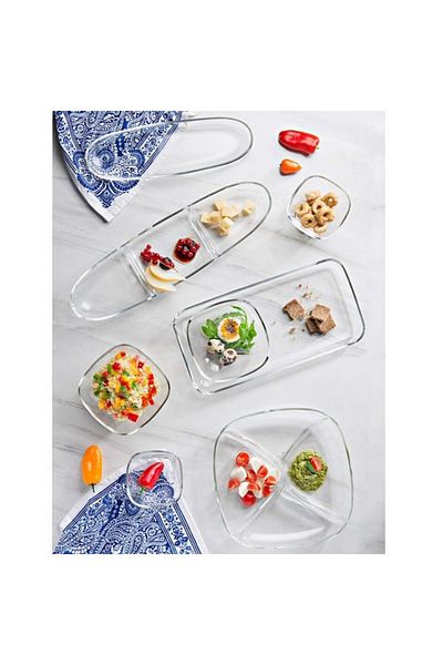 Vidivi Fenice Oval Shaped High Definition Glass Serving Platter 50 x 16cm