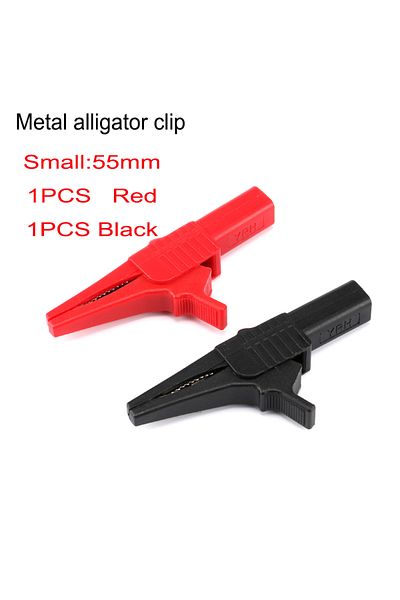 Choice 1pcs Red 1pcs Black Alligator Clips Wire Metal Connector Diy Clips Test Probe Black Red Color Cable