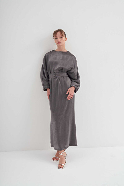 EMNORA Diana Kemerli Elbise Siyah