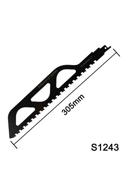 Choice S1243-305mm Carbide Reciprocating Saw Blade Carbide Reciprocating Saber Saw Foam Block Concrete Ston