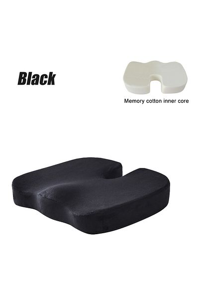 Choice Black Travel Seat Cushion Memory Foam U-shaped Pillow For Chair Cushion Pad Car Office Hip Support M