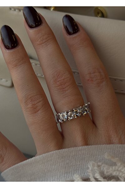 KİLİGİSTANBUL خاتم قلوب فضي اللون قابل للتعديل