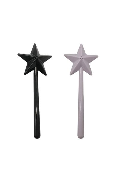 Choice White-black-3 Holes Portable Salt Pepper Shakers Refillable Magical Star Wand Spice Dispenser Season