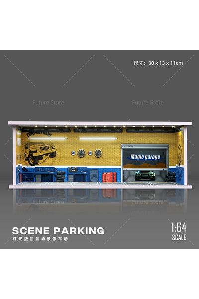 Choice D 1/64 Simulated Parking Lot Model Miniature Scene Parking Lot Pvc Assembly With Light Parking Spac.