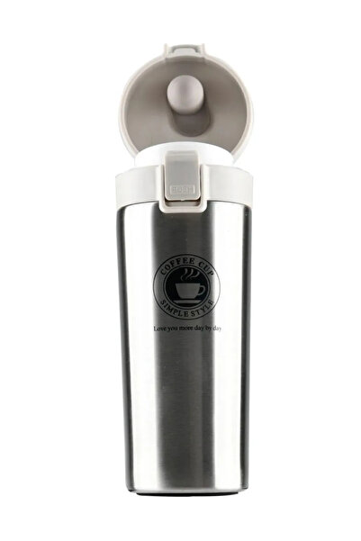 Keep Çelik Termos Bardak Araç Kahve Çay El Termos Gümüş Renk