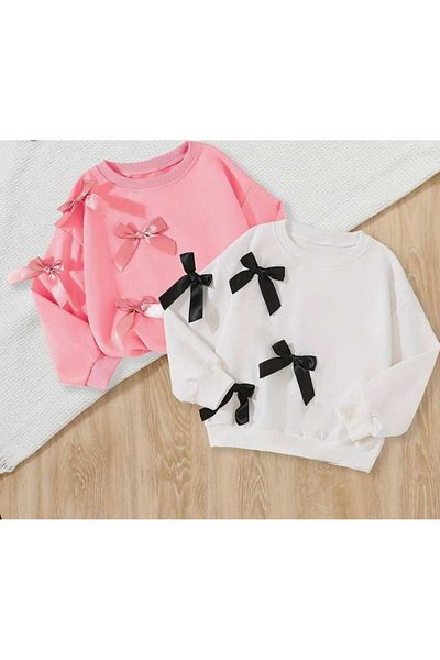 Pupa Baby Girl/Girl's Crew Neck Bow Sweatshirt Sweatshirt