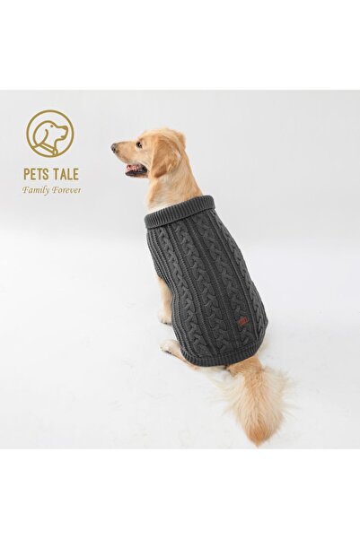 Choice سترة دافئة محبوكة للحيوانات الأليفة باللون الرمادي مقاس XL لفصل الشتاء...