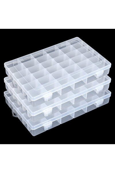 Choice 3pack 36 Grids Plastic Organizer Box Storage Container Jewelry Box wit...