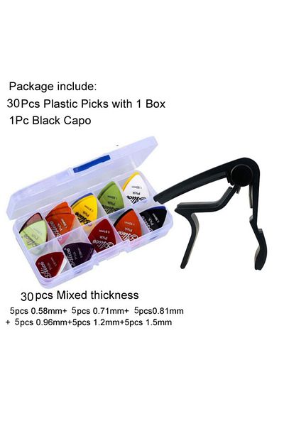 Choice 30mixboxblackcapo Guitar Tool Kit Guitar Capo / Guitar Picks / Tunner / Fingertip Protector Parts Ac