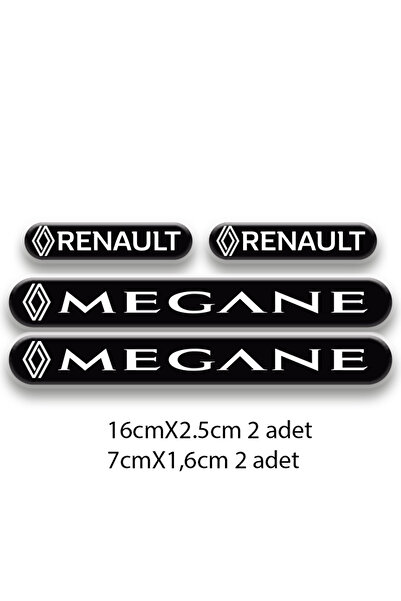 PROMOT Otomobil Aksesuar MEGANE 3D DAMLA 4 ADET OTO STİCKER SET 1