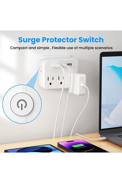 Choice 100-240v 3 Us Switch With Surge Protector Mini Portable Power Socket 6-in-1 Multifunctional 3 Socket