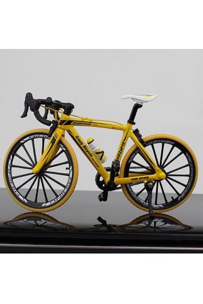 Choice Yellow-2 1:10 Model Alloy Mountain Bicycle Diecast Metal Mountain Bike Bend Road Fold Racing Bicycle